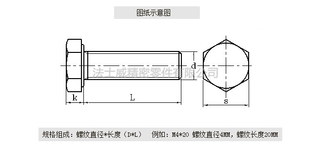 DIN933全牙不銹鋼外六角是不銹鋼緊固件系列中常用的一種，和螺母相配合，使用在對產(chǎn)品有較高的防腐要求和表面光潔度要求較高的地方,不銹鋼外六角螺絲一般有全牙和半牙兩種 ，而半牙的產(chǎn)品則分為粗桿半牙和細(xì)桿半牙。生產(chǎn)不銹鋼外六角螺絲材料常用的有SUS304和SUS316兩種。流通的不銹鋼外六角螺絲大部分均為全牙。尺寸規(guī)格1